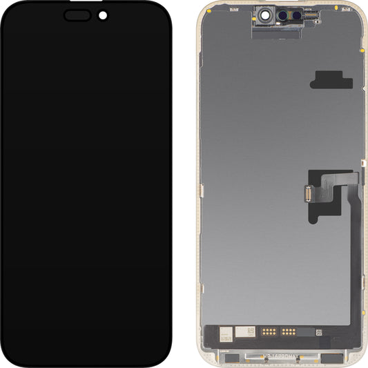MP Touchscreen-Display kompatibel mit Apple iPhone 16 Pro Max, mit Rahmen, Soft OLED FHD IC Movable Version, Schwarz