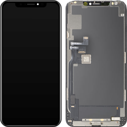 MP Touchscreen-Display kompatibel mit Apple iPhone 11 Pro Max, mit Rahmen, OLED FHD IC Movable Version, Schwarz