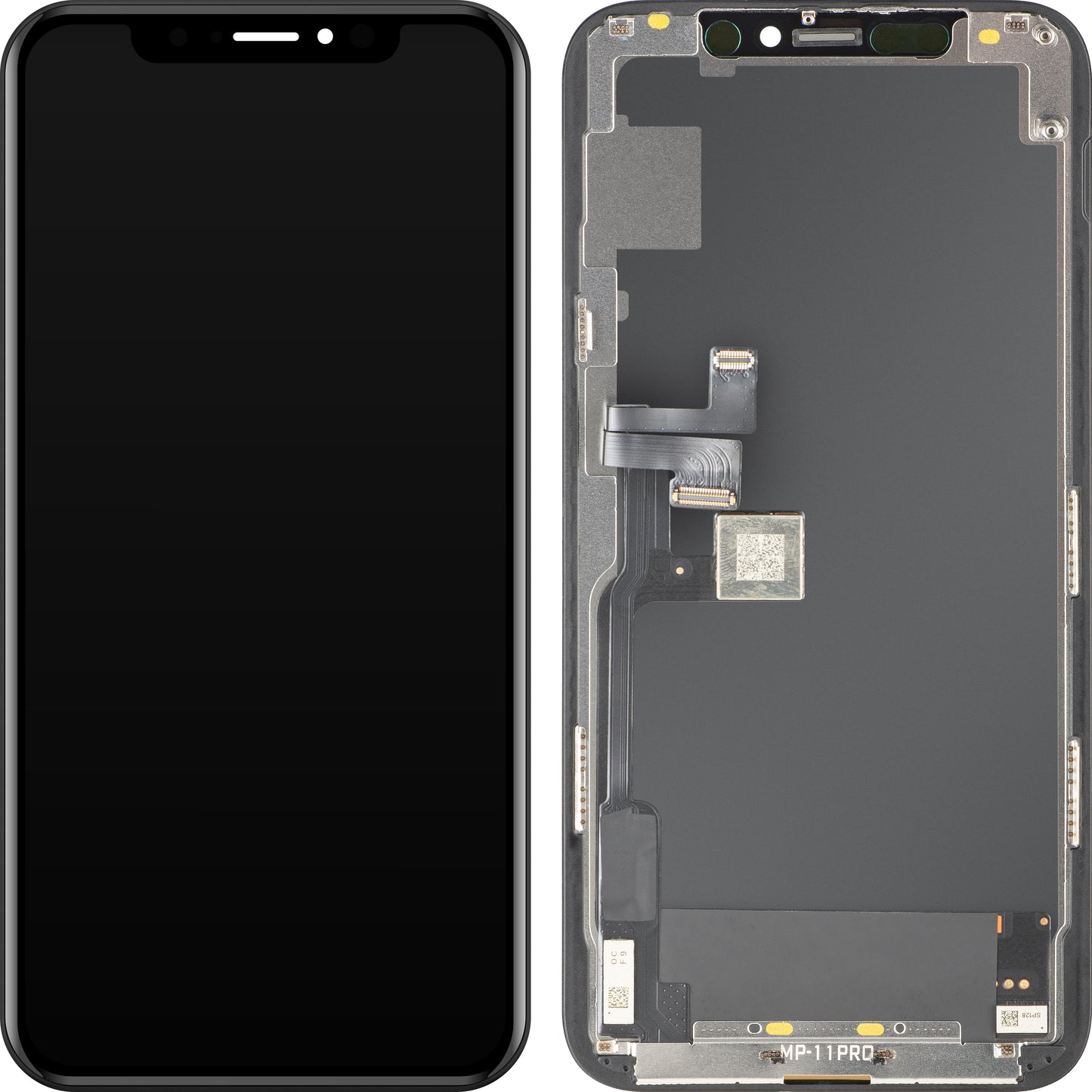 MP Touchscreen-Display kompatibel mit Apple iPhone 11 Pro, mit Rahmen, OLED FHD IC Movable Version, Schwarz