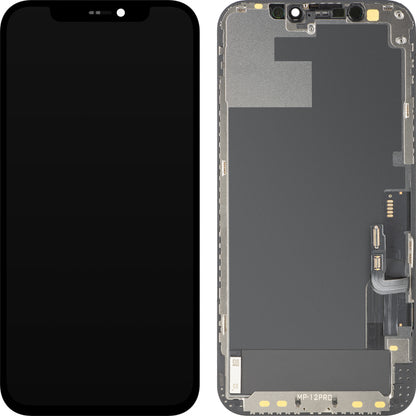 MP Touchscreen-Display kompatibel mit Apple iPhone 12 / 12 Pro, mit Rahmen, OLED FHD IC Movable Version, Schwarz