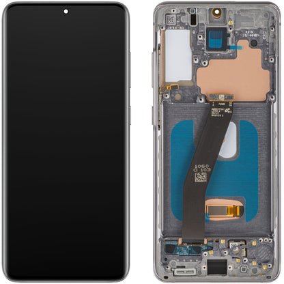 MP Touchscreen-Display kompatibel mit Samsung Galaxy S20 5G G981 / S20 G980, mit Rahmen, OLED-Version, Schwarz