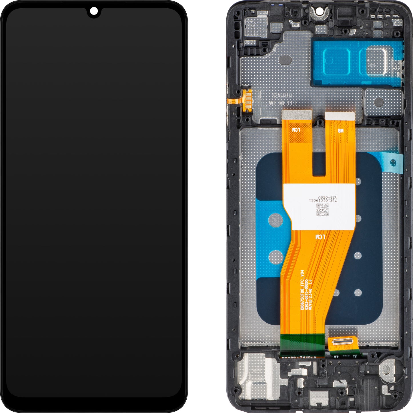 MP-Touchscreen-Display kompatibel mit Samsung Galaxy A05 A055, mit Rahmen, Schwarz, Swap