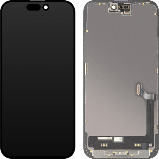 MP Touchscreen Display compatible with Apple iPhone 15 Plus, with Frame, Premium Soft OLED FHD 120Hz Diagnostic Version, Black