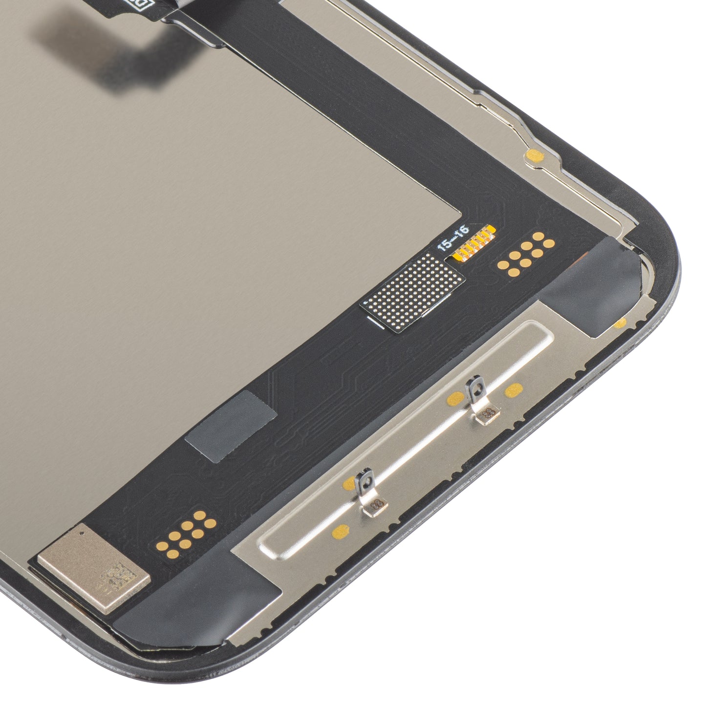 Display mit MP Touchscreen kompatibel mit Apple iPhone 16, mit Rahmen, Soft OLED FHD 120Hz IC Movable, Schwarz