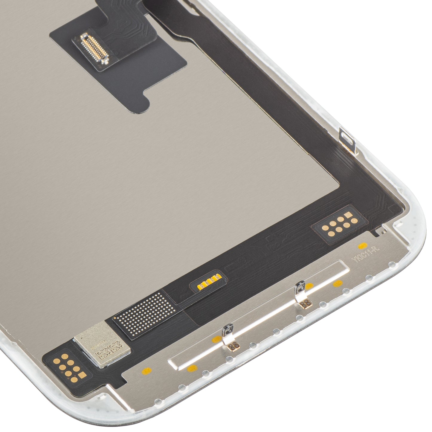 MP Touchscreen Display compatible with Apple iPhone 16 Pro, with Frame, Soft OLED FHD 120Hz IC Movable Version, Black