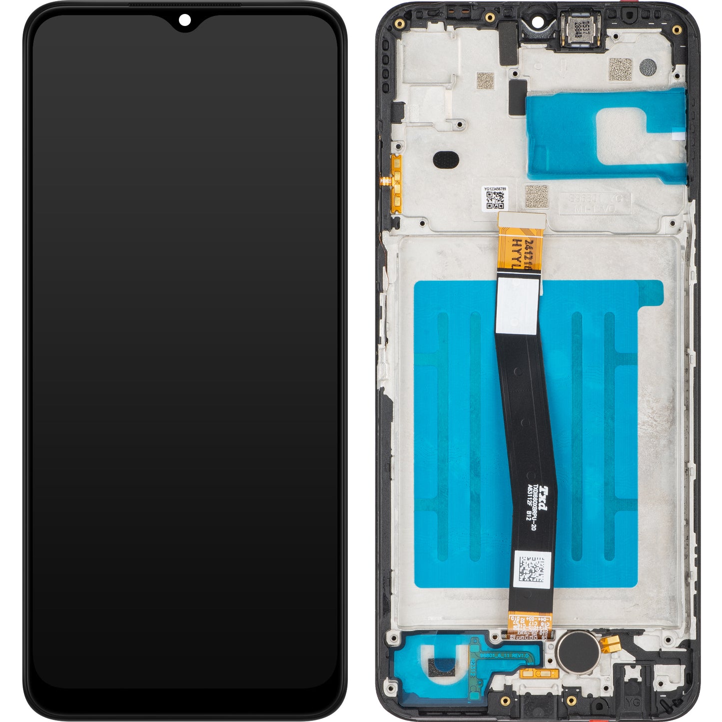 MP Touchscreen Display kompatibel zu Samsung Galaxy A22 5G A226, mit Rahmen, Schwarz 