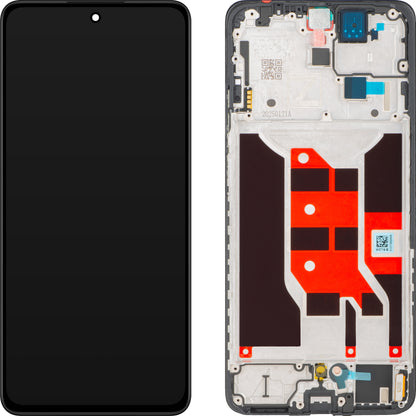 Touchscreen-Display Oppo Reno12 F, mit Rahmen, Schwarz, Service Pack 621029000258