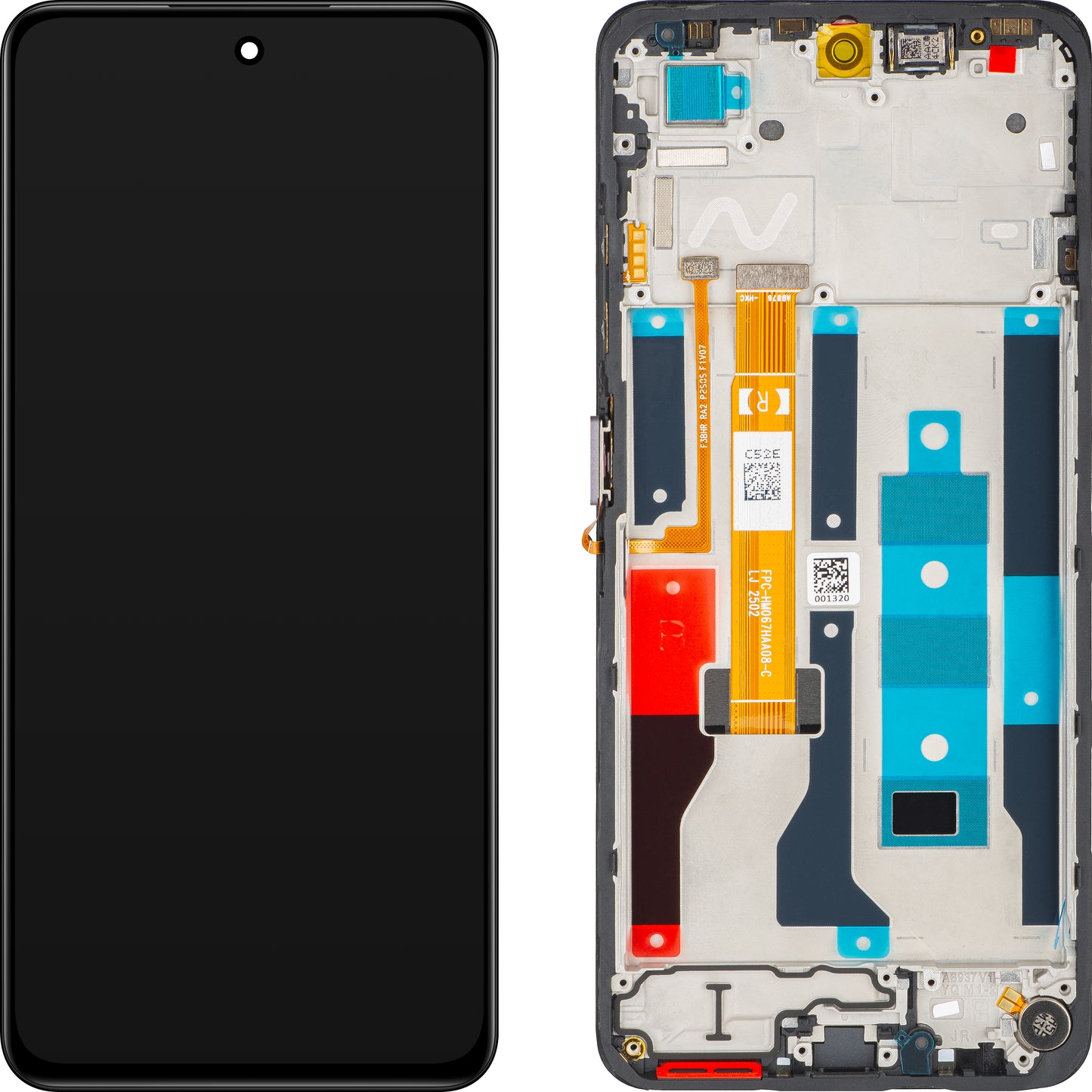 Display mit Touchscreen Realme C75 5G, mit Rahmen, Schwarz, Service Pack 621029000535