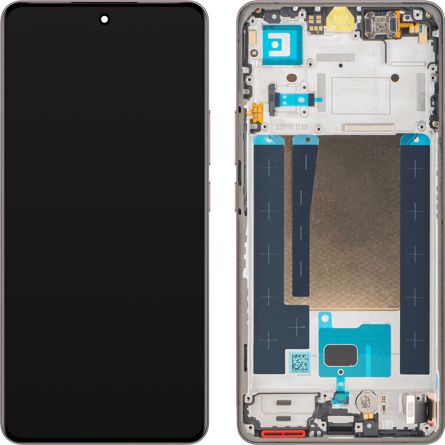 Display mit Touchscreen Realme 16 Pro+, mit Rahmen, Rosa (Camellia Pink), Service Pack 621029000808