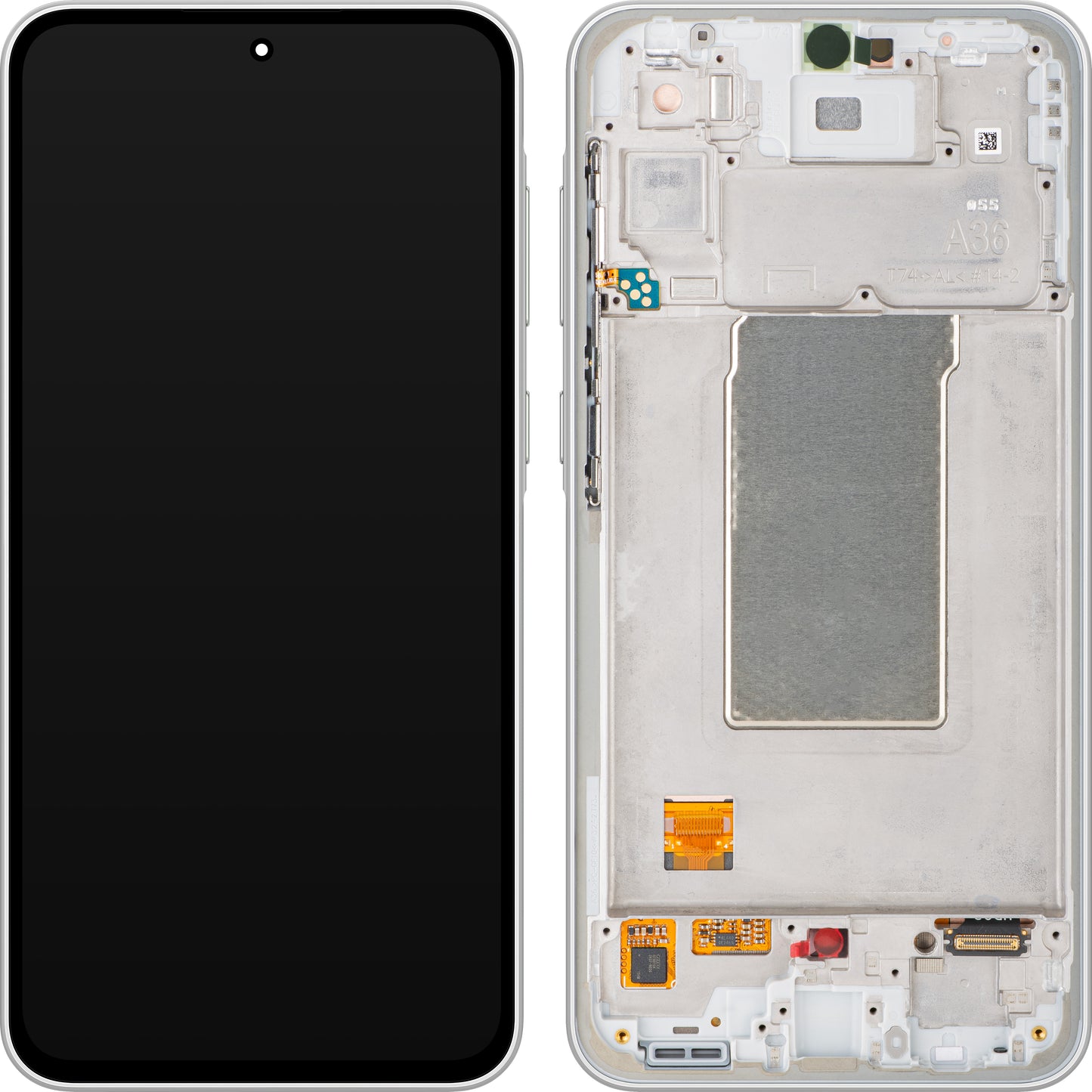 Display mit Touchscreen Samsung Galaxy A36 A366, mit Rahmen, Weiß, Service Pack GH82-36841B