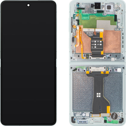 Samsung Galaxy Z Flip7 F766 Touchscreen-Display mit Rahmen, Unterer Innenteil, Grün (Mint), Service Pack GH82-37581E