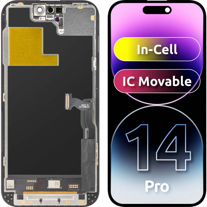 ZY Touchscreen Display für Apple iPhone 14 Pro, mit Rahmen, In-Cell IC Movable LCD Version, Schwarz 