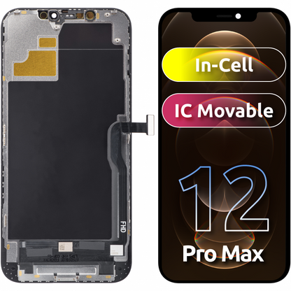 ZY Touchscreen Display for Apple iPhone 12 Pro Max, with Frame, In-Cell IC Movable LCD Version, Black 