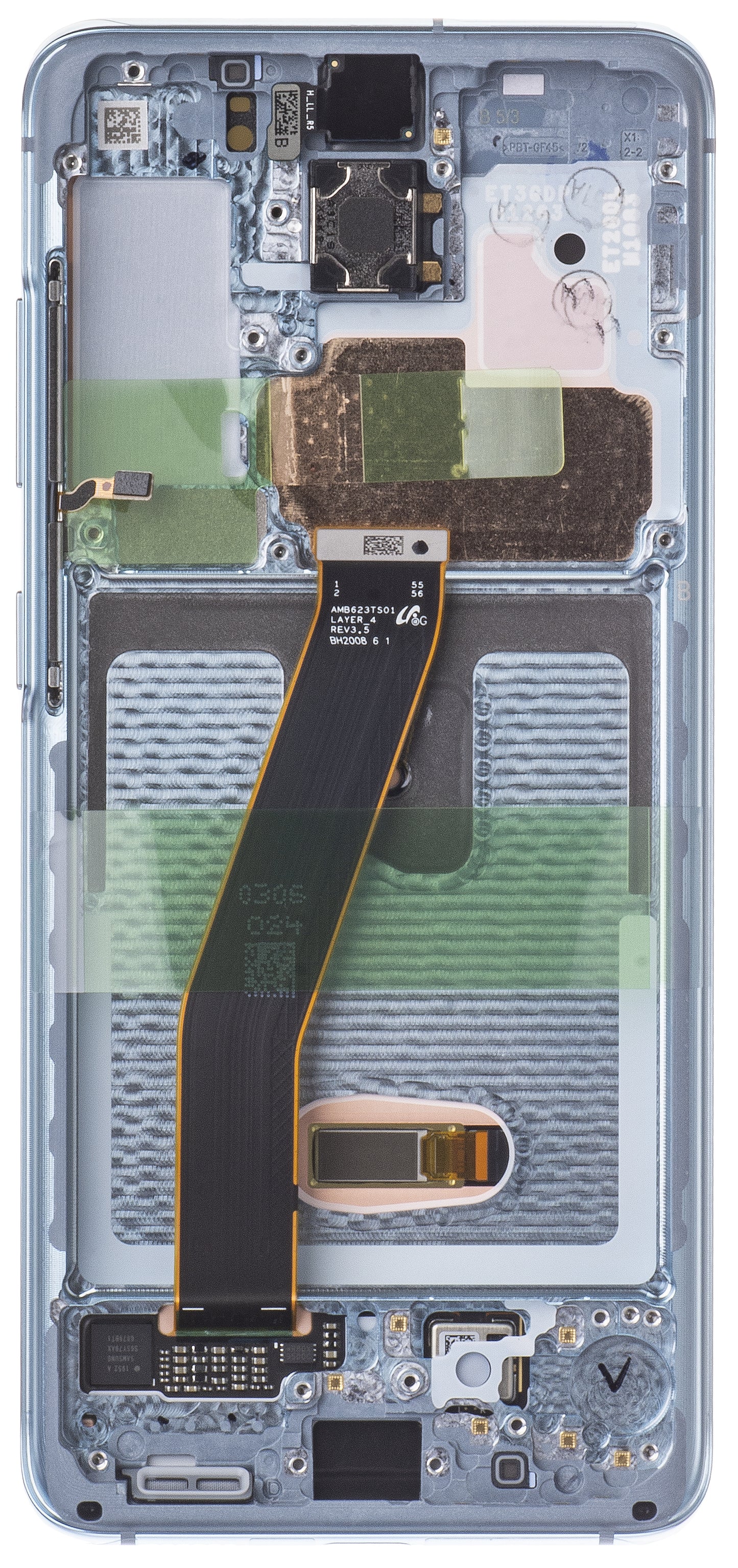 Display mit Touchscreen Samsung Galaxy S20 5G G981 / S20 G980, mit Rahmen, Blau, Service Pack GH82-22131D