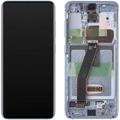 Display mit Touchscreen Samsung Galaxy S20 5G G981 / S20 G980, mit Rahmen, Blau, Service Pack GH82-22131D