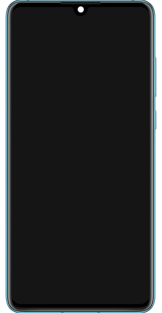 Display mit Touchscreen für Huawei P30, mit Rahmen und Akku, Blau (Aurora Blue), Service Pack 02354HRH
