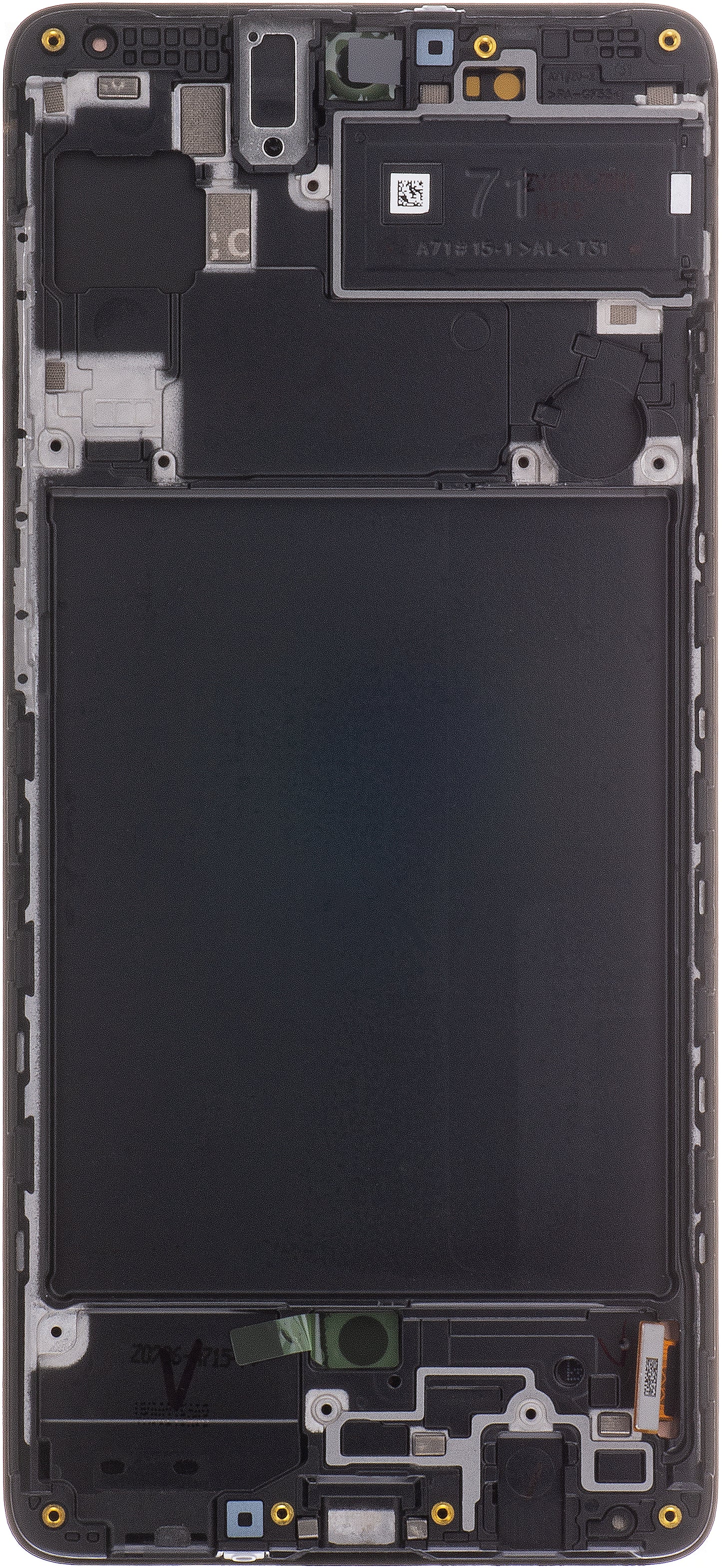 Samsung Galaxy Galaxy A71 A715 Touchscreen Display, with Frame, Black, Service Pack GH82-2215152A