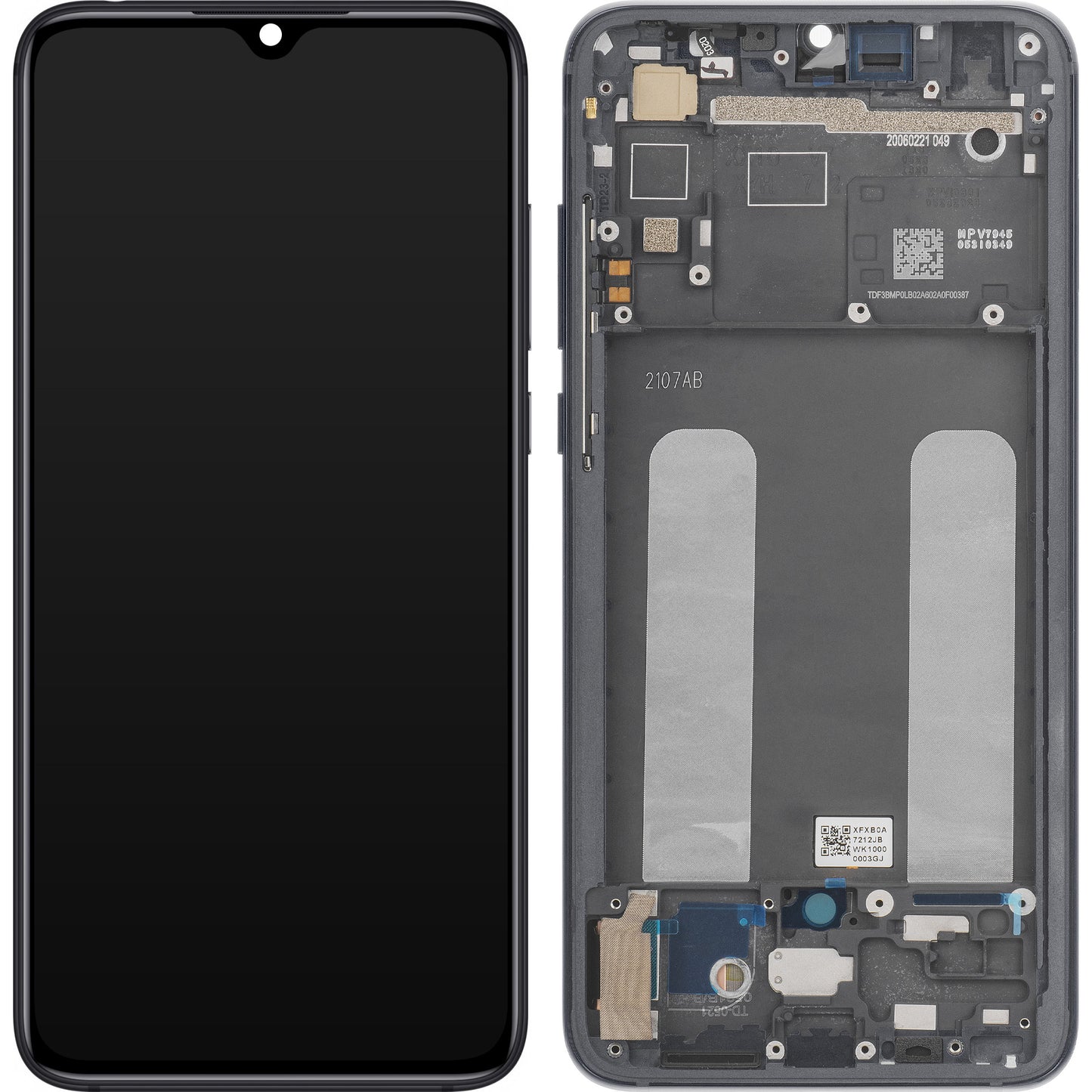 Display mit Touchscreen Xiaomi Mi 9 Lite, mit Rahmen, Grau, Service Pack 560610118033