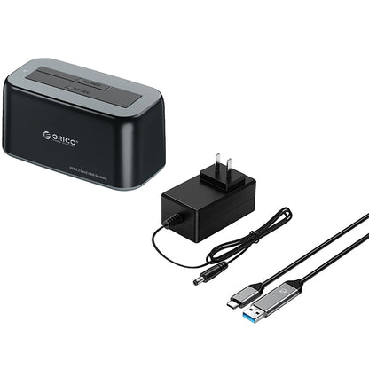 Orico 6819C3 1-Laufwerk Dockingstation für HDD / SSD SATA 2,5 Zoll / 3,5 Zoll, Schwarz