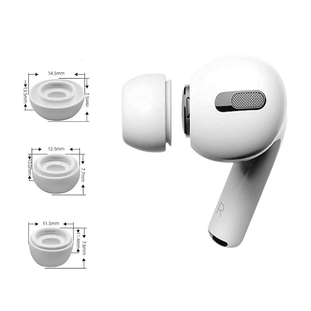 Techsuit ET2 Ohrstöpsel für Apple AirPods Pro 3, Größe XS / S / L, Weiß
