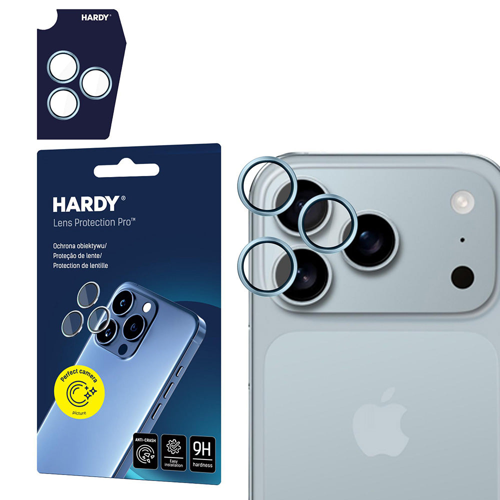 Schutzfolie Rückkamera 3MK Hardy Protection Pro für Apple iPhone 17 Pro Max / 17 Pro, Gehärtetes Glas, Blau