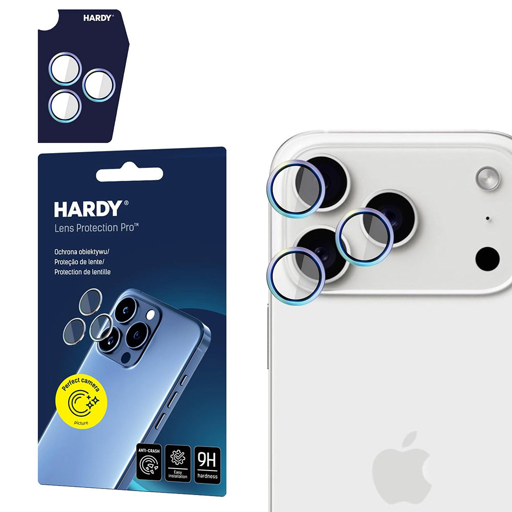Schutzfolie 3MK Hardy Protection Pro für die Rückkamera des Apple iPhone 17 Pro Max / 17 Pro, gehärtetes Glas, Mehrfarbig