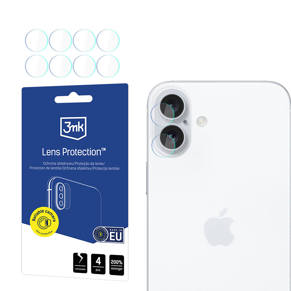 Schutzfolie für die Rückkamera 3MK Protection für Apple iPhone 17, Gehärtetes Glas, Set mit 4 Stück, Transparent