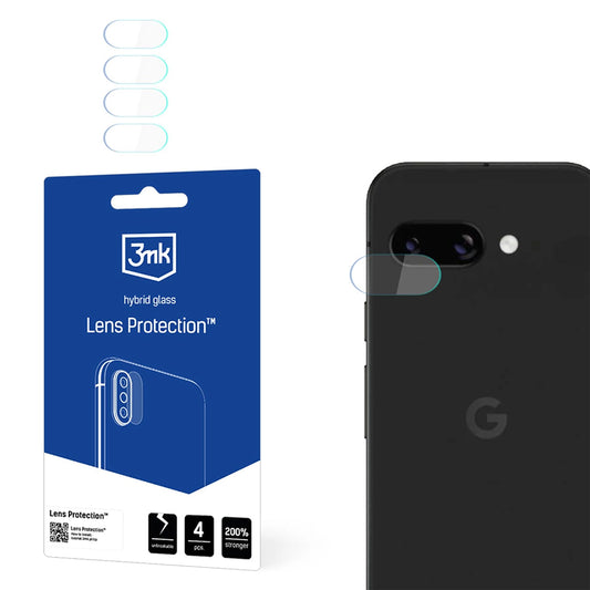 3MK Schutzfolie für die Rückkamera des Google Pixel 9a, flexibles Glas, 4er-Set, transparent