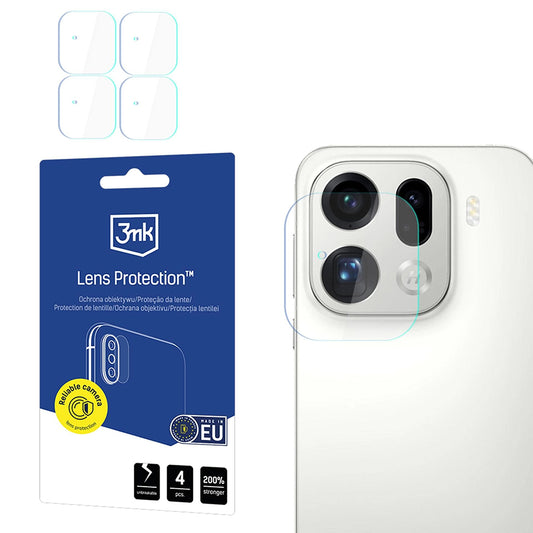 Schutzfolie für die Rückkamera 3MK Protection für Oppo Find X9 Pro, gehärtetes Glas, Set mit 4 Stücken, Transparent