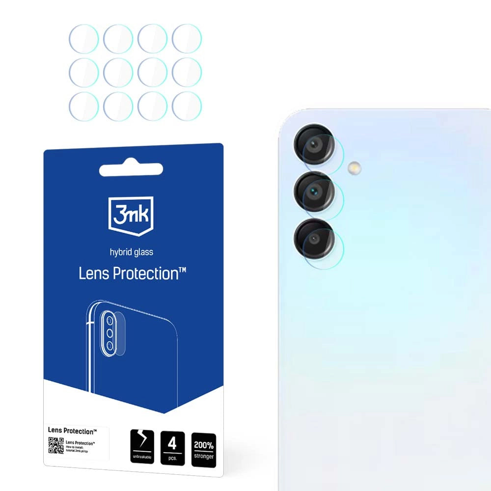 3MK Schutzfolie für die Rückkamera des Samsung Galaxy A15 5G A156, flexibles Glas, 4er-Set, transparent