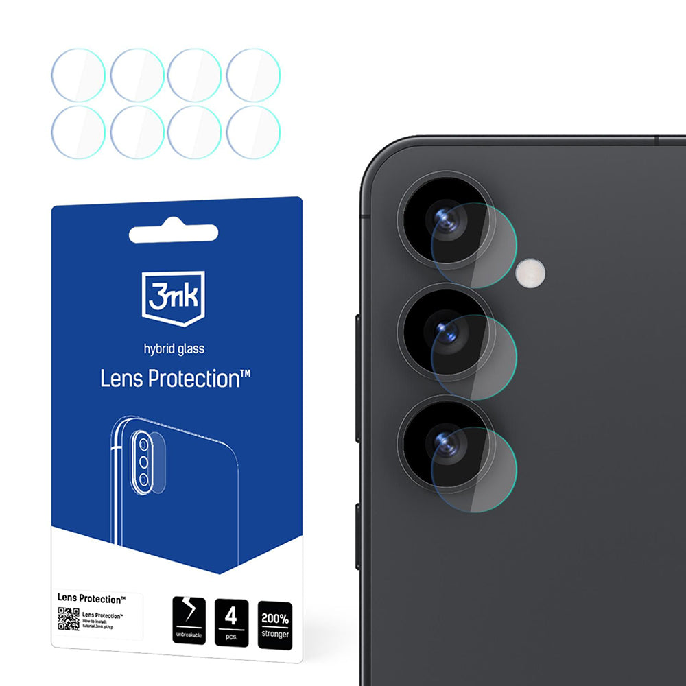 3MK Schutzfolie für die Rückkamera des Samsung Galaxy S25 S931, flexibles Glas, 4er-Set, transparent