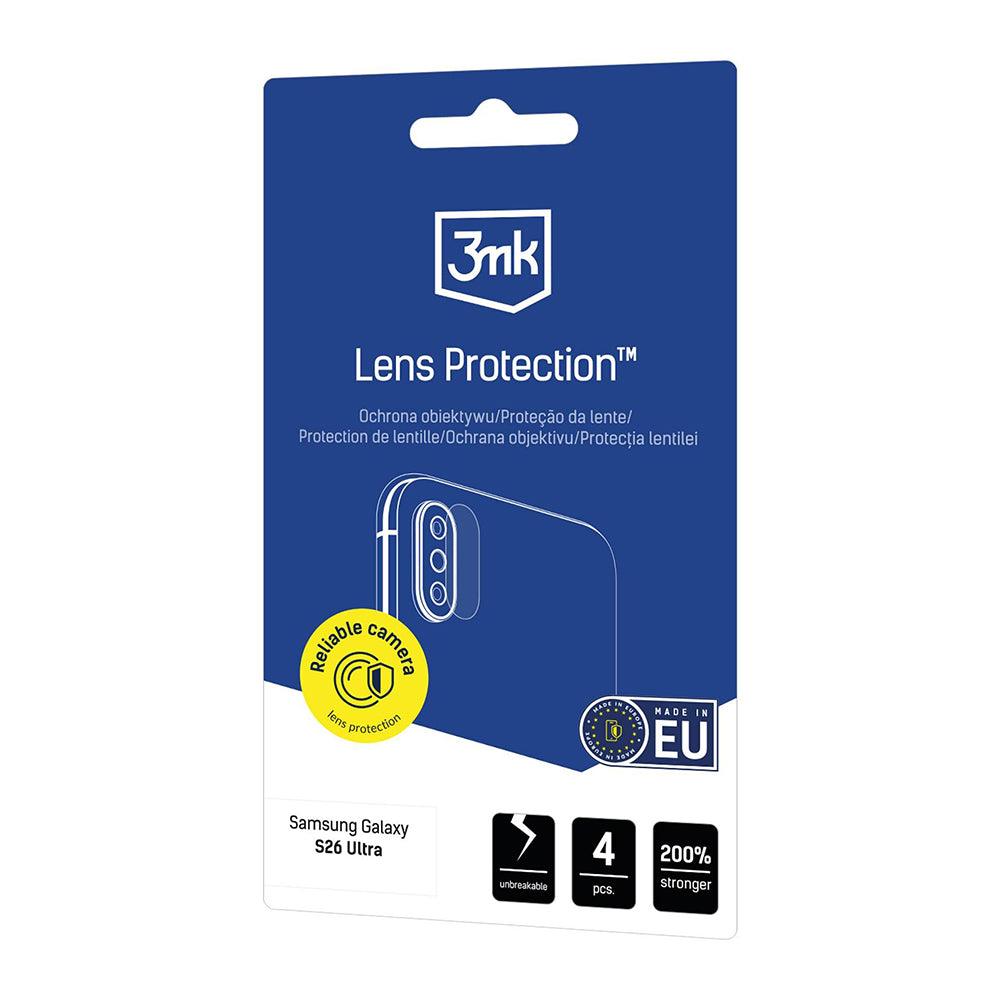 Schutzfolie Rückkamera 3MK Protection für Samsung Galaxy S26 Ultra S948, Gehärtetes Glas, Set 4 Stück, Transparent