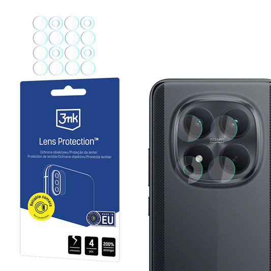 3MK Schutzfolie für die Rückkamera des Xiaomi Poco M8 Pro, gehärtetes Glas, 4er-Set, transparent