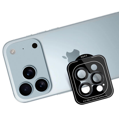 Schutzfolie 3MK Protection Pro für die Rückkamera des Apple iPhone 17 Pro Max / 17 Pro, gehärtetes Glas, Schwarz
