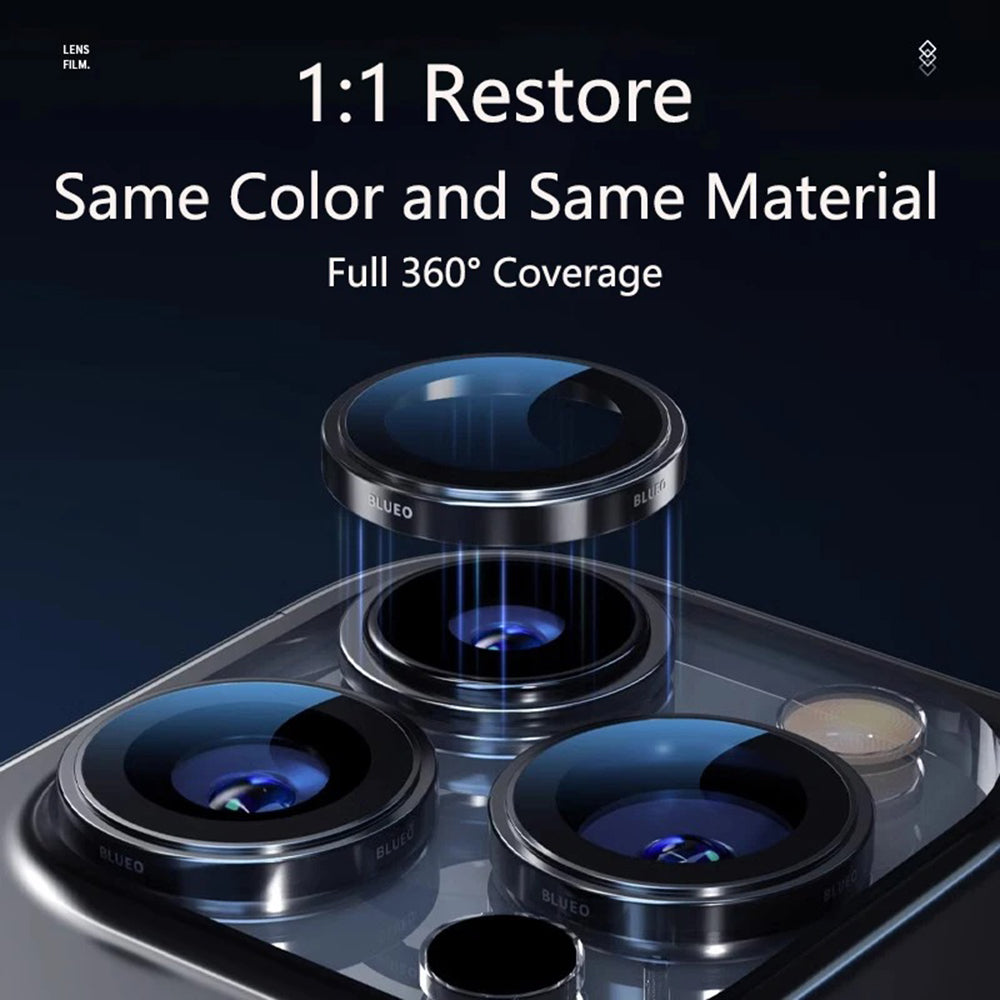 Blueo 99 Anti-Reflektierende HD Rückkamera-Schutzfolie für Apple iPhone 16 Pro Max / 16 Pro, gehärtetes Glas, Bronze
