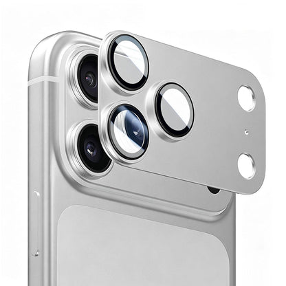 Blueo Integrated Metal Rear Camera Protector for Apple iPhone 18 Pro, Tempered Glass, Silver