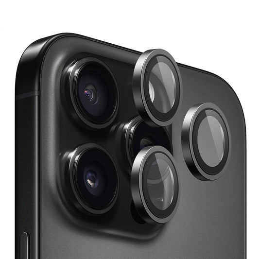 Blueo Metal Frame Rückkamera-Schutzfolie für Apple iPhone 14 Pro Max / 14 Pro, gehärtetes Glas, Schwarz