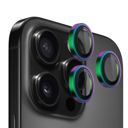 Blueo Metal Frame Rückkamera-Schutzfolie für Apple iPhone 16 Pro Max / 16 Pro, gehärtetes Glas, mehrfarbig