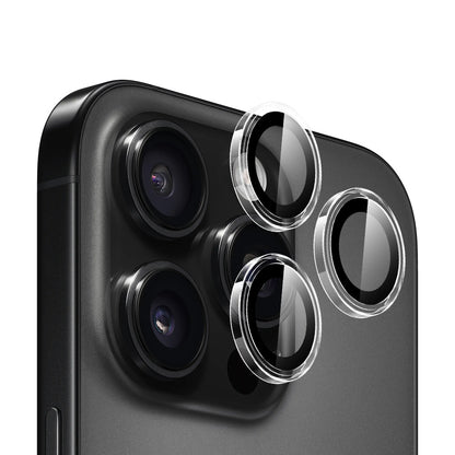 Schutzfolie für die Rückkamera Blueo Metal Frame für Apple iPhone 16 Pro Max / 16 Pro, gehärtetes Glas, transparent