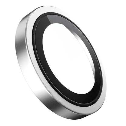 Blueo Schutzfolie für die Rückkamera mit Metallrahmen für Apple iPhone Duo, gehärtetes Glas, Silberfarben