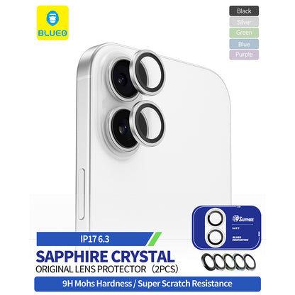 Blueo Sapphire Crystal Rear Camera Protection Film for Apple iPhone 17, Tempered Glass, Purple