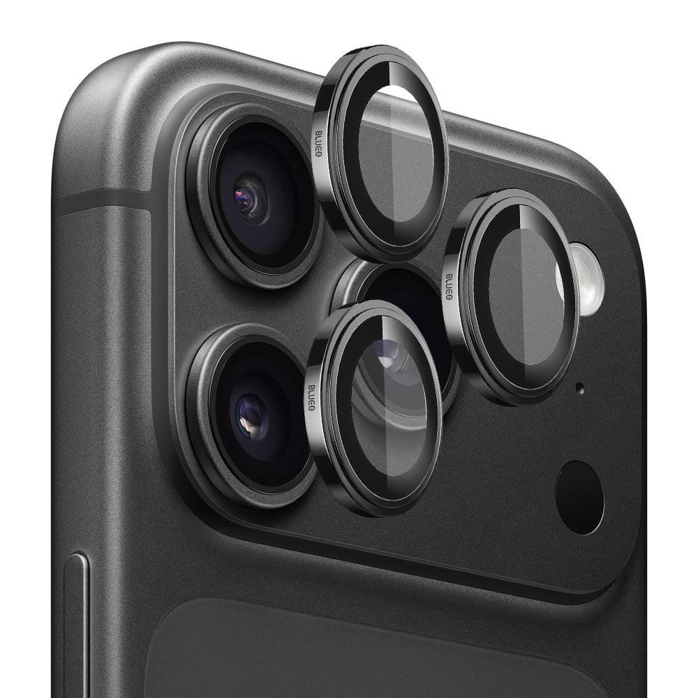 Blueo Sapphire Crystal Rear Camera Protector for Apple iPhone 18 Pro / 18 Pro Max, Tempered Glass, Black