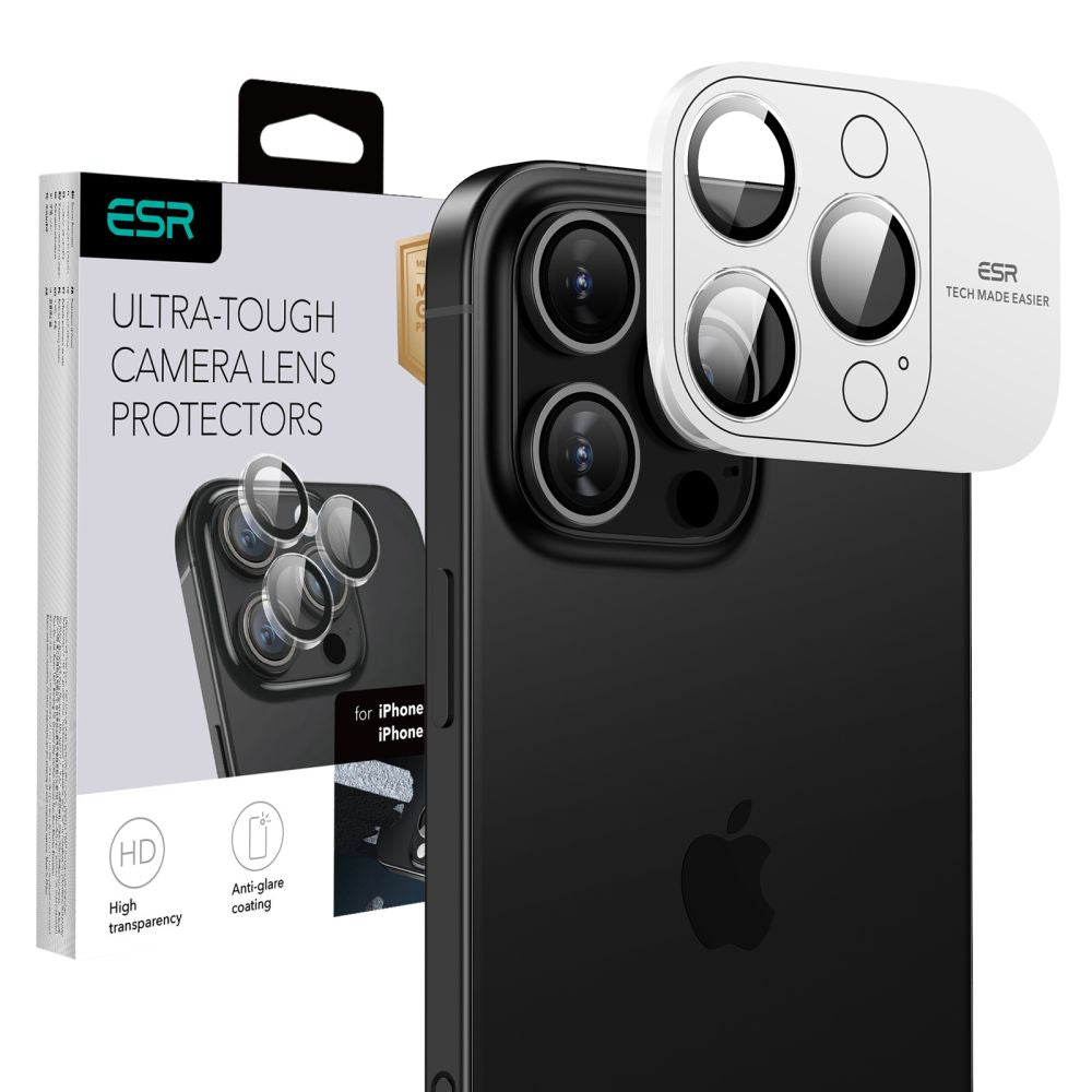 Schutzfolie ESR Armorite für die Rückkamera für Apple iPhone 17 Pro Max / 17 Pro / 16 Pro Max / 16 Pro, gehärtetes Glas, Transparent