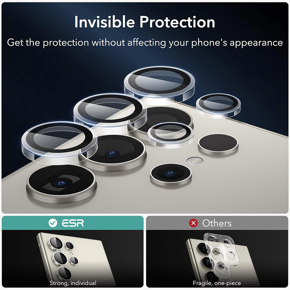 ESR Rückkamera-Schutzfolie für Samsung Galaxy S24 Ultra S928, gehärtetes Glas, 2er-Set, transparent