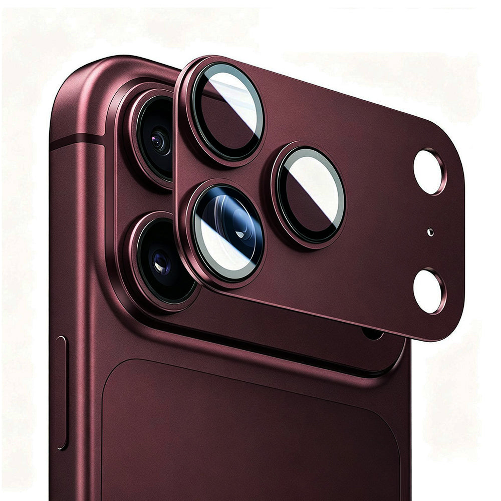 Schutzfolie für die Rückkamera Lito Crown Halo AR + AF für Apple iPhone 18 Pro, gehärtetes Glas, Burgunderrot