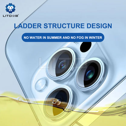 Lito S+ Rear Camera Protective Film for Apple iPhone 15 Pro Max / 15 Pro, Tempered Glass, Silver
