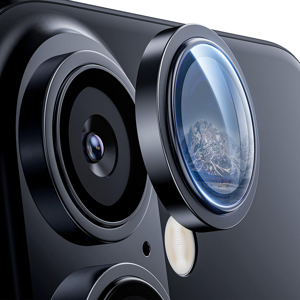 Schutzfolie für die Rückkamera Lito S+ für Apple iPhone 16 Plus / 16, gehärtetes Glas, schwarz
