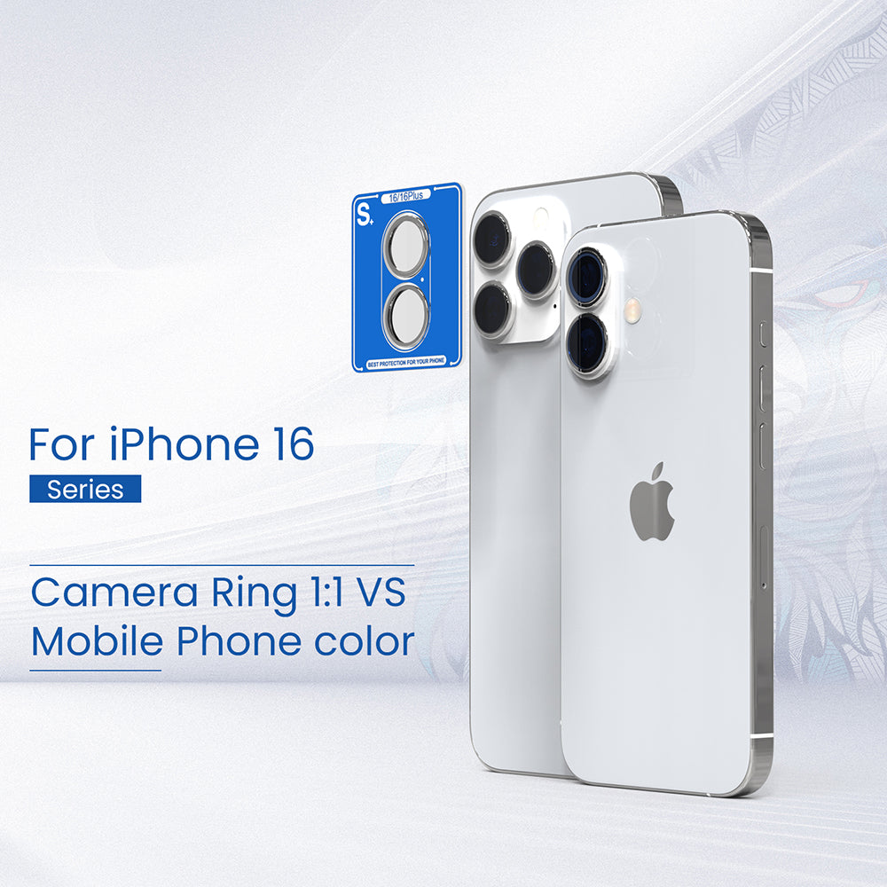 Rückkamera-Schutzfolie Lito S+ für Apple iPhone 16 Pro Max / 16 Pro, gehärtetes Glas, silberfarben