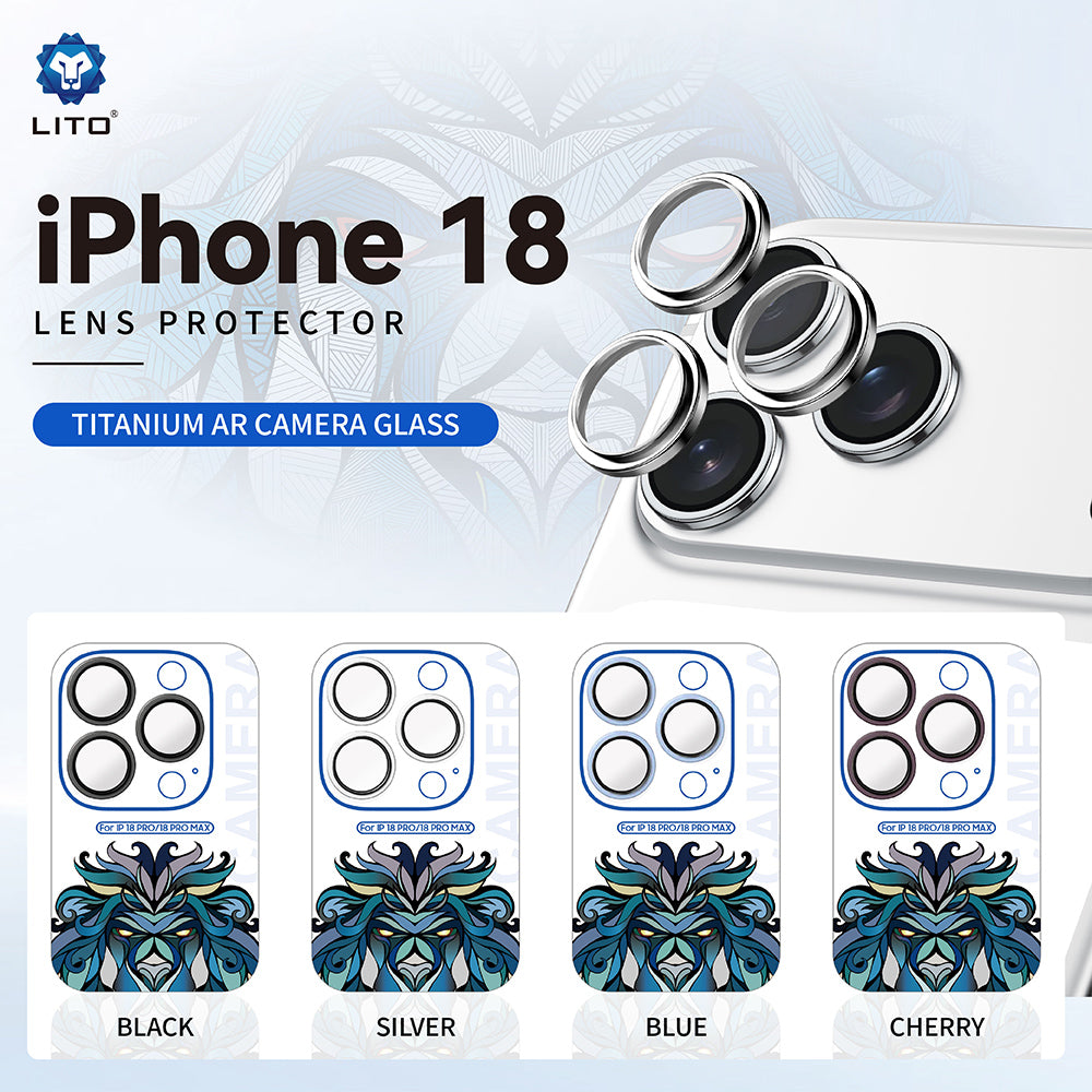 Rückkamera-Schutzfolie Lito Titanium AR für Apple iPhone 18 Pro / 18 Pro Max, gehärtetes Glas, schwarz