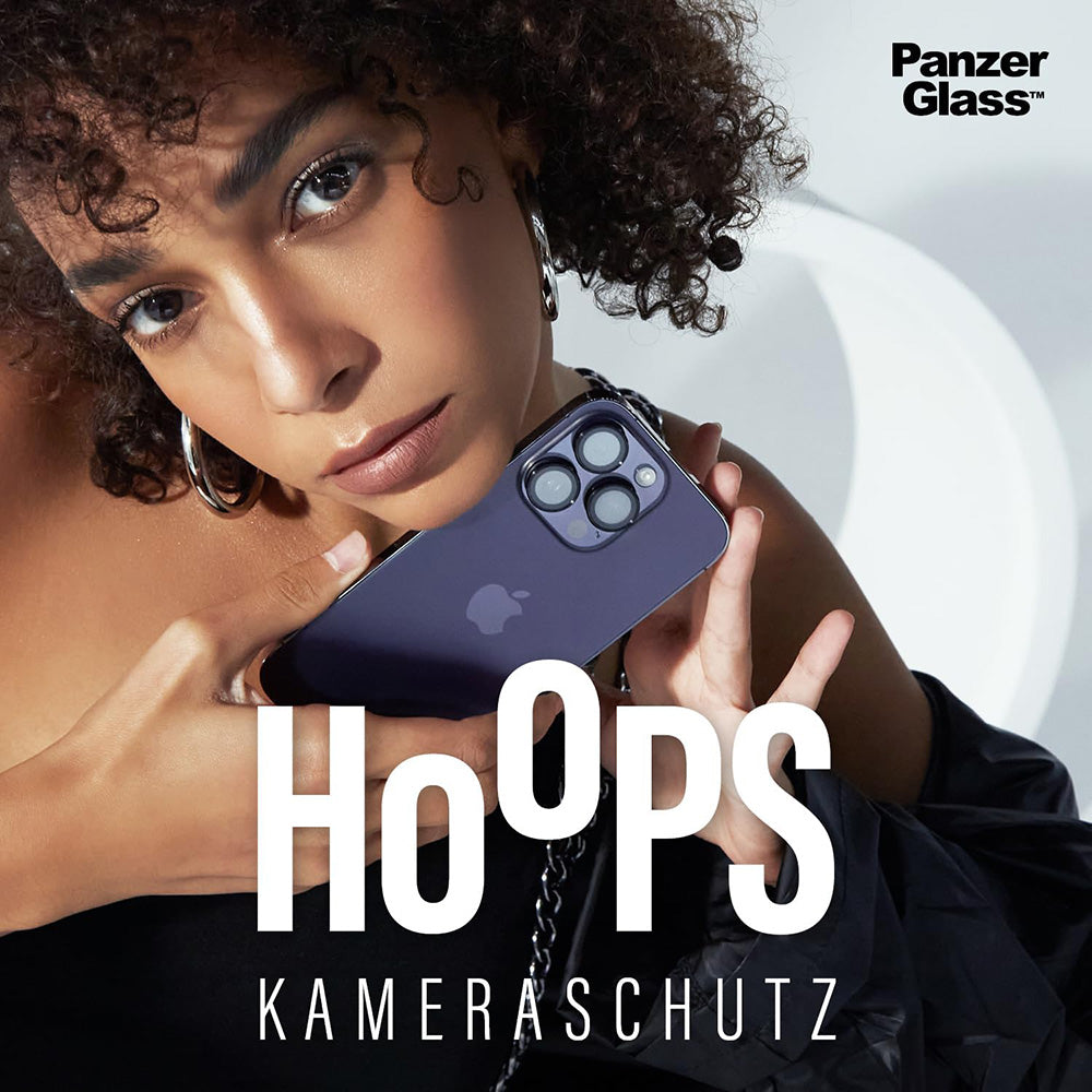 Schutzfolie PanzerGlass Hoops Glitter für die Rückkamera des Apple iPhone 17 Air, gehärtetes Glas, Silberfarben
